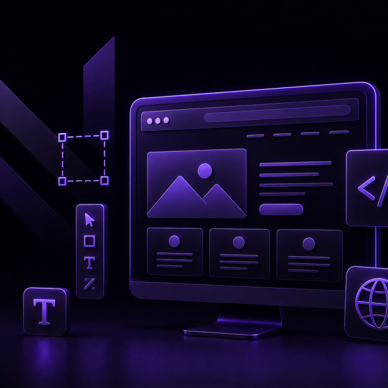 Website-Erstellung – Illustration eines Website-Layouts