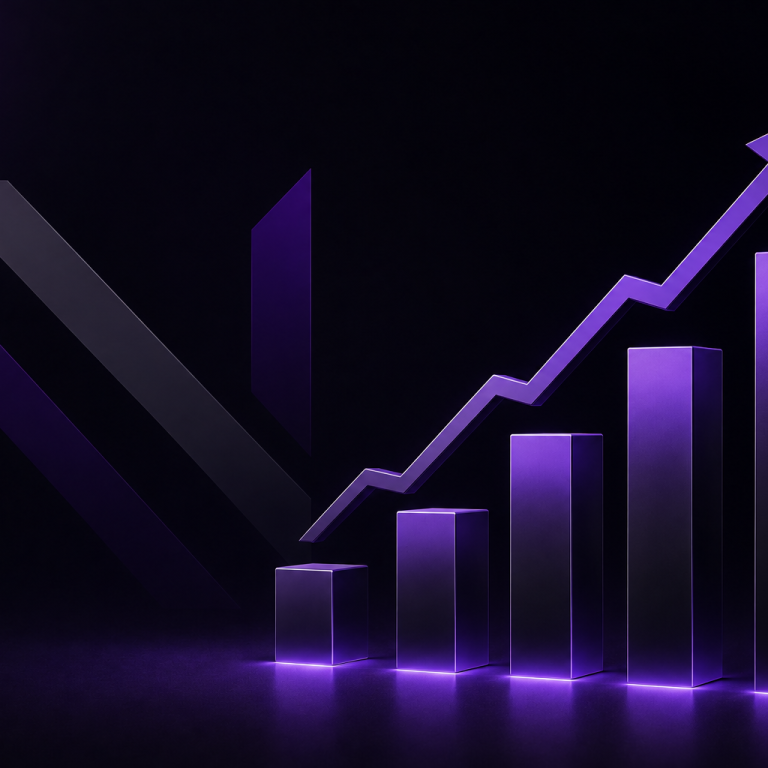 Paket Growth – Illustration eines steigenden Balkendiagramms